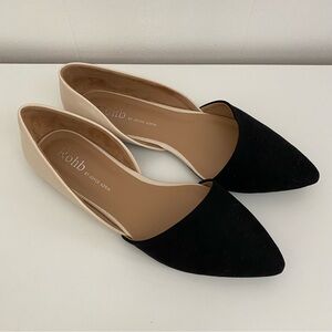 NEW Rohb by Joyce Azria Black/Nude 2-Tone Pointed Toe Flats Size 6.5